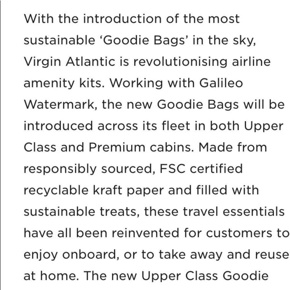 NWT New first-class Virgin Airlines goodie* bag Amenities Kit - Picture 6 of 7